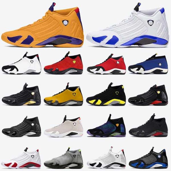

jumpman 14 mens basketball shoes hyper royal 14s candy cane spm black blue white university gym red gold trainers sneakers, White;red