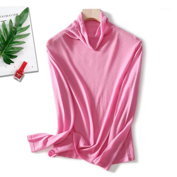 

basic all-match] autumn and winter new sweater pure color all-match base wool blended knit sweater women1, White;black