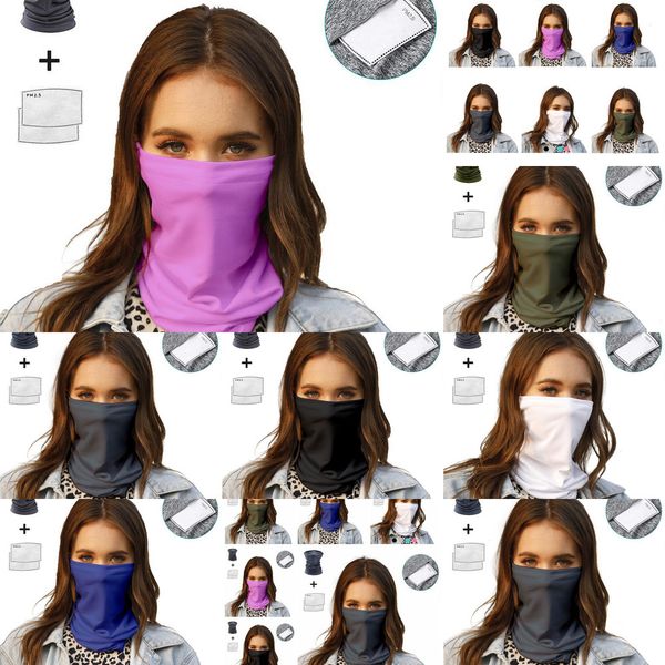 

cycling dust sun protection face mouth outdoor cover camping hiking magic scarf with mask filter headwear bicycle bandan ootg4, Black
