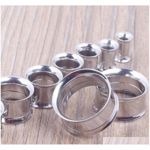 

mix 5-20mm 36pcs stainless steel body jewelry double flare internally thread flesh tunn jllrih yummy_shop, Silver