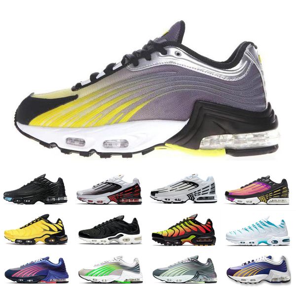 

new tn plus 3 running shoes women chaussures triple black iridescent white laser blue red hyper violet neon mens trainers outdoor sneakers 3