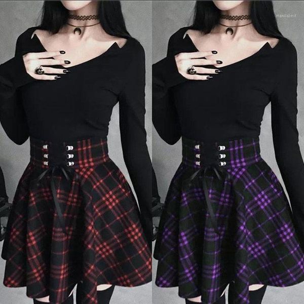 

new m-5xl skirts womens plus size tutu school short skirt suitable for the whole year plaid short saia high waist faldas mujer1, Black
