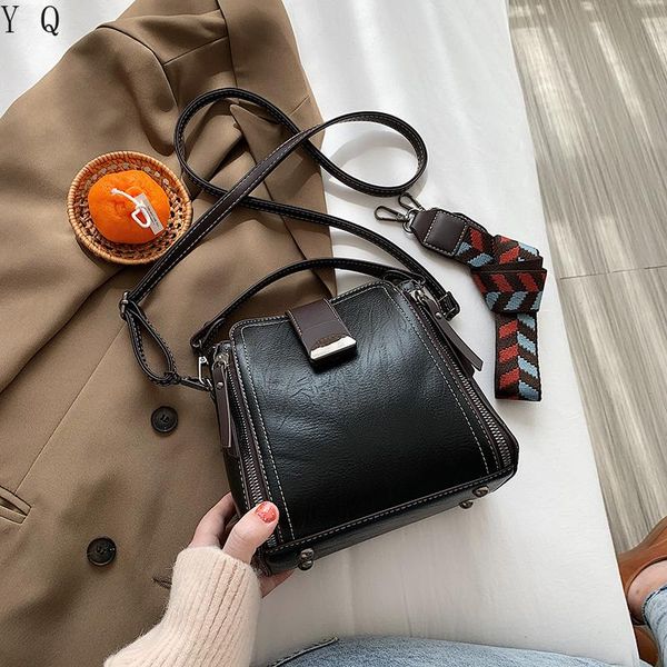 

2021 autumn and winter new style female bag fashion shoulder bag zipper female lady handbag casual messenger