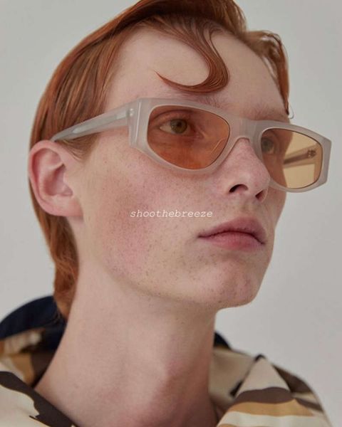 

y2k kiwifruit star juvenile conjoined stb rectangular frame sunglasses for men and women, White;black