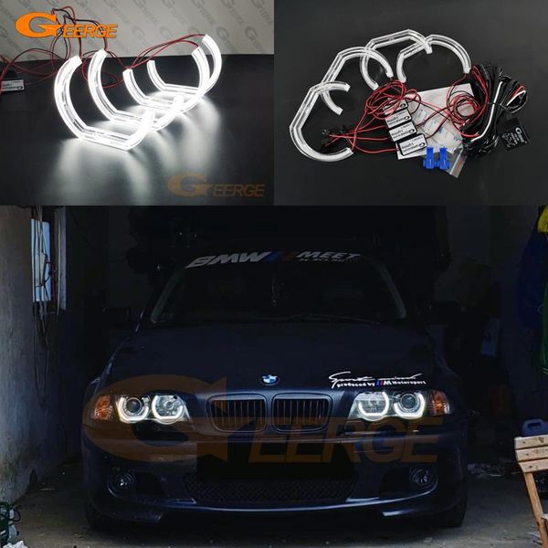 

excellent ultra bright dtm style led angel eyes halo rings for e46 m3 coupe convertible 2001-2006 xenon headlight
