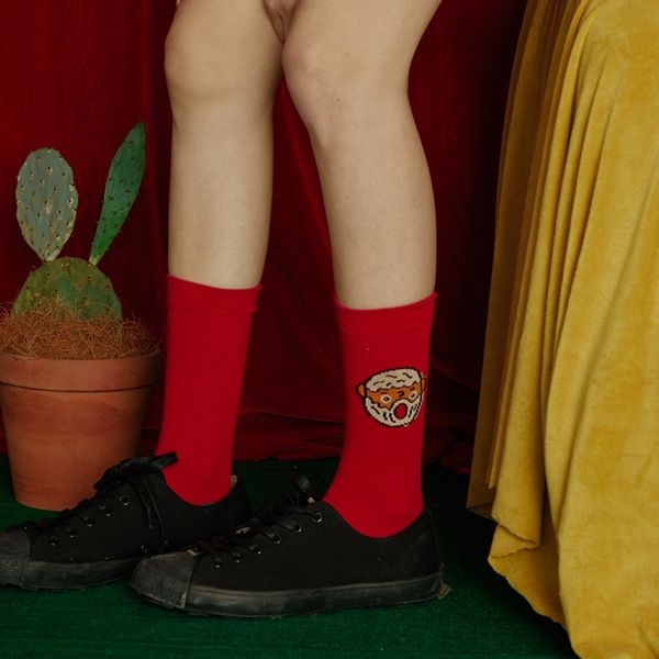 

xinzhima улица ins осень зима мультфильма милый хлопка и sockspersonality девушки хлопка носки женщин носки носки xklik, Black