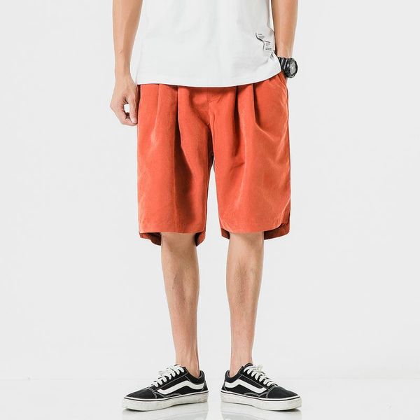 

men's shorts large size cotton male casual streetwear fitness elastic waist fashion clothing summer pockets cargo beach pants kk60nd, White;black
