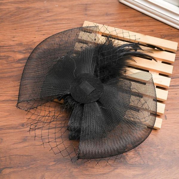 

haimeikang fascinator cocktail hat for wedding holiday women french veiling hair headband vintage fashion lady party ac qyloqm