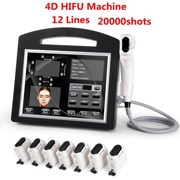 Новейшие 3D 4D Hifu Машина высокой интенсивности Сосредоточенная ультразвука для лица, подтяжки кожи, подтягивая тело для похудения 3/5/8 Картрид