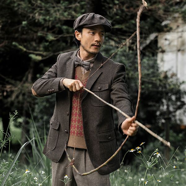 

soarin british hunting coat men's design business woolen single suit