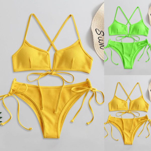 

women's solid bikini high cut v neck two pieces bikinis swimwear swimsuit beachwear cross v-neck maillot de bain mujer, White;black