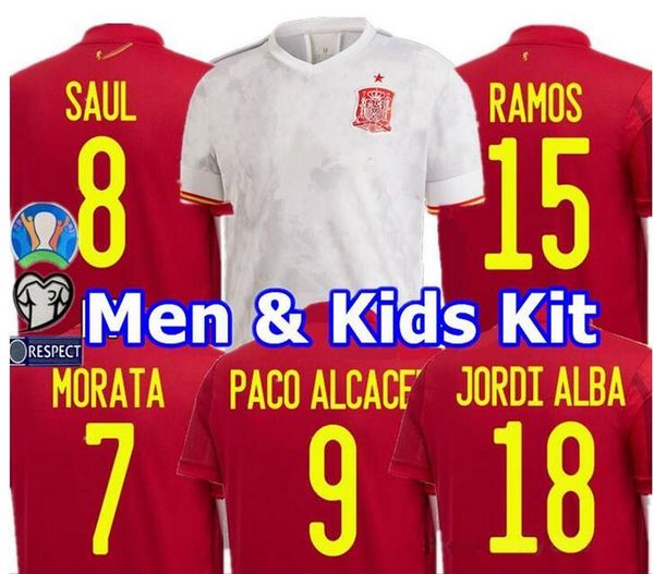 

2020 2021 родриго пако alcacer испания футбол футбол morata ramos sarabia thiago iniesta espana футбол футболка camisetas мужчины детский ко, Black;yellow