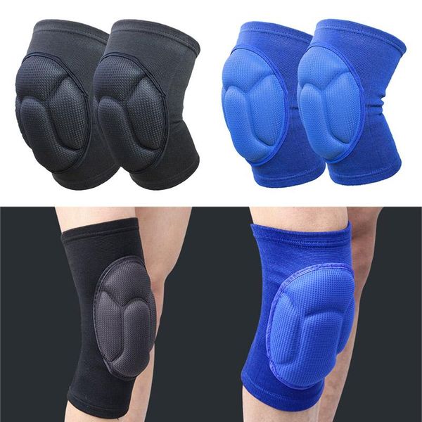 

1 pair thick kneepad extreme knee pad eblow brace support lap knee protector for football volleyball cycling sports psen999, Black;gray