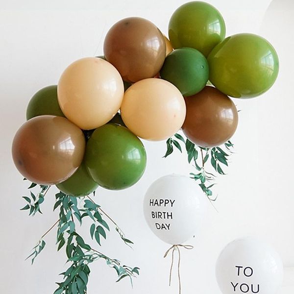 

party decoration retro olive green coffee apricot balloons baby birthday printed to you latex decor kids balloon wedding globos