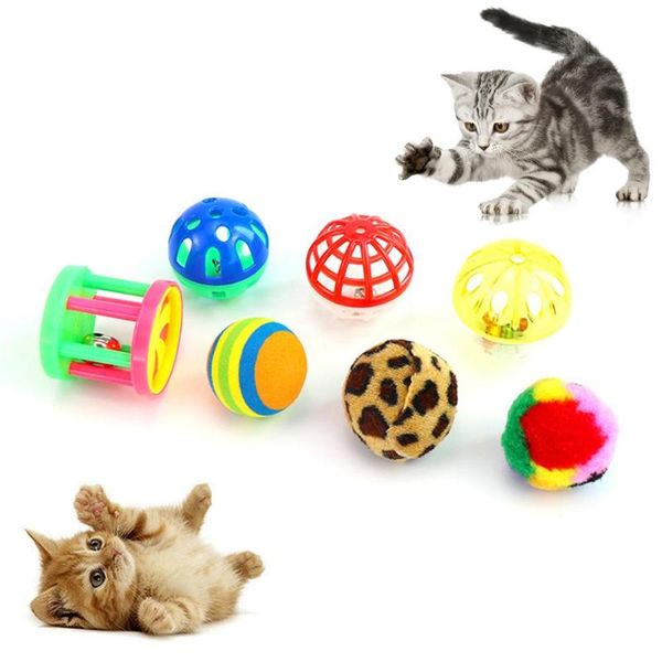 

14pcs pet cat kitten funny bell ball mouse shape play chew interactive toys