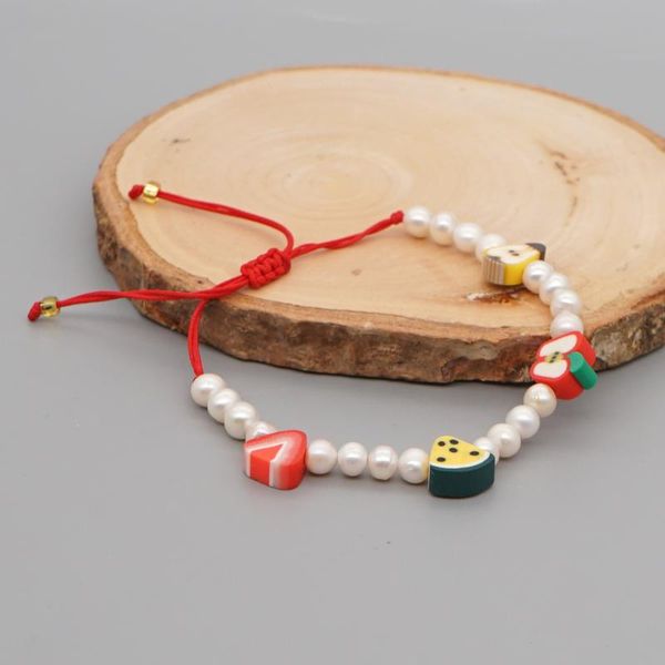 

go2boho freshwater pearl braclet for women girl jewelry 2021 cute fruit bracelet charms rope jewellery red string bracelets, Golden;silver