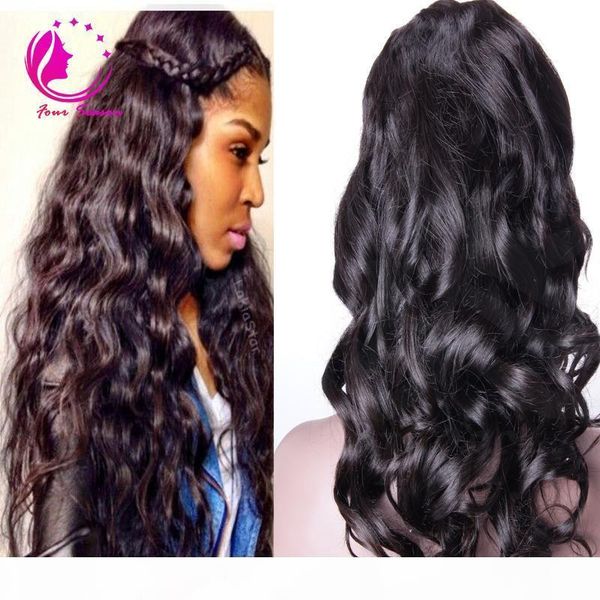 

body wave lace front human hair wigs-glueless brazilian virgin wigs with baby hair for black woman 130% density, Black;brown