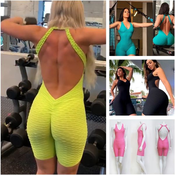 

женщины без рукавов bodysuit комбинезон шорты комбинезон one piece брюки sexy backless комбинезоны фитнес гимнастика йога спортивная одежда, Blue
