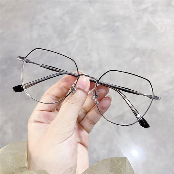 

fashion sunglasses frames irregular metal clear lens street shooting young people spectacle optical jd1006, Black