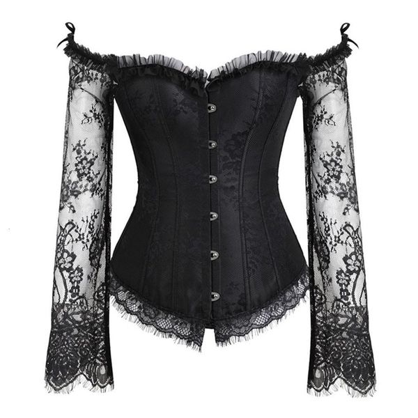 

women steampunk vintage victorian shirt off shoulder lace long sleeve black retro blouse plus size prom party corset, White