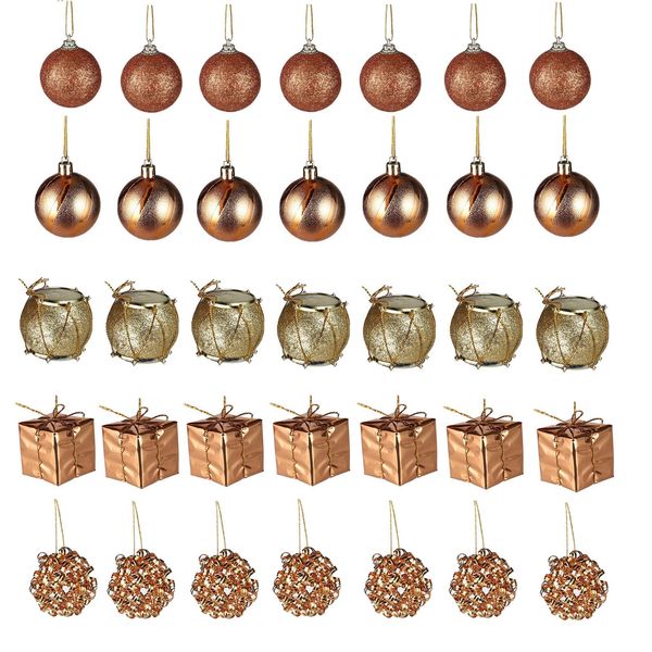 

4 # 35pcs шары украшения для xmas рождественской елки 5 стиль небьющиеся украшения висячие бал праздник новогодняя вечеринка