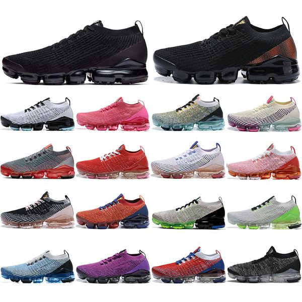 

fly 3.0 women men breathable knitting running shoes triple black deep vast grey oreo mesh sports sneakers mens trainers 36-45