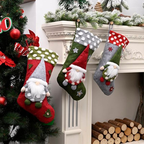 

christmas stockings santa claus sock gift kids candy bag xmas noel tree ornaments christmas decorations for home1