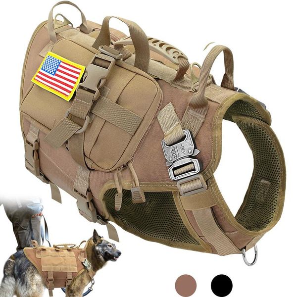 

tactical dog harness military no pull pet k9 harness vest for medium large dogs training hiking molle dog harness with sqciye