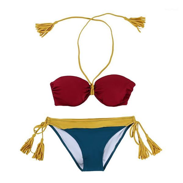 

2020 bikinis women swimwear push up bikini set swimsuit solid bottom print brazilian biquini bathing suit swim wear beach1, White;black