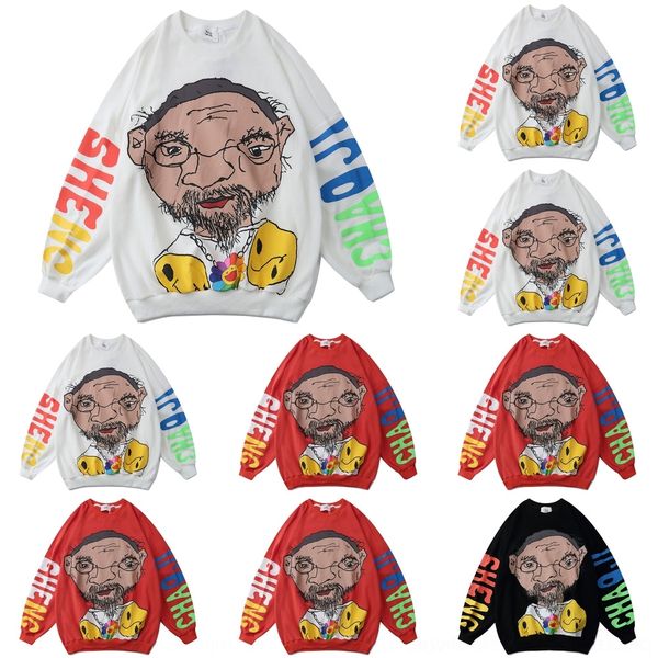 

5tko3 kaiz kaizhong 2020 autumn fashion kaiz personalized print casual crew neck men's m305 versatile kaizhong 2020 autumn fashion men, Black