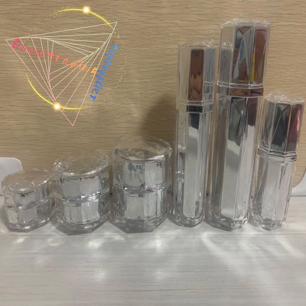 

face cream bottles diamond acrylic bottle skin care products silver bottles cream bottle high-end lotion bottle cosmetic packaging materials