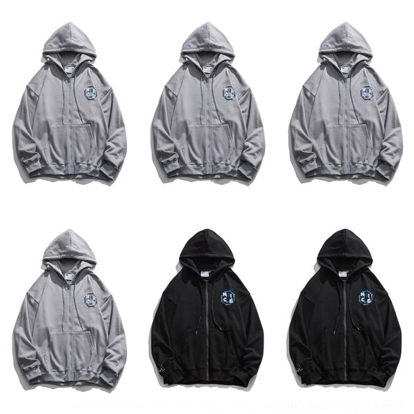 

ffiwp street vulgar sweater hooded autumn brand sweatercoat sweatermen's korean loose fashion not thin casual cardigan coat a8cte, Black