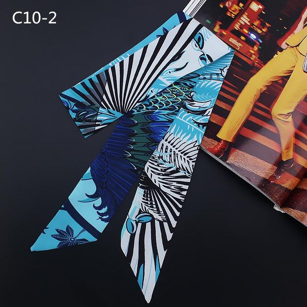 

2020 новый летний дизайнер животных печати женские шелковые шарф сумка волосы тощий шарф для леди шеи follard femme галстук ленты аксессуары, Blue;gray