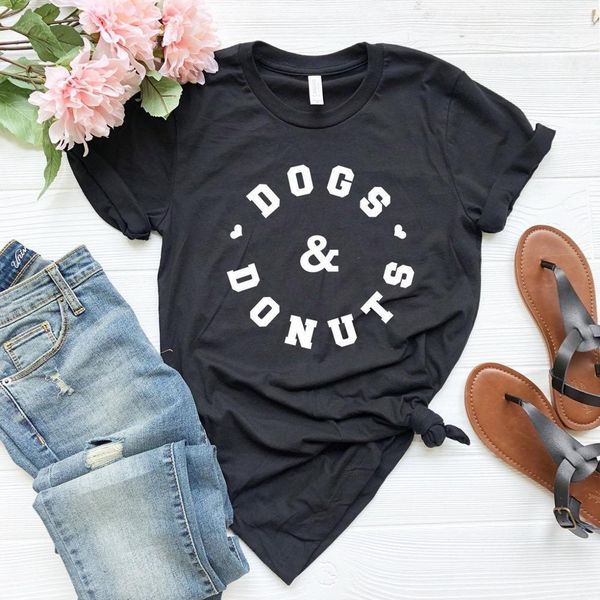 

dogs and donuts women tshirt cotton casual funny t shirt lady yong girl tee 5 colors drop ship s-629, White