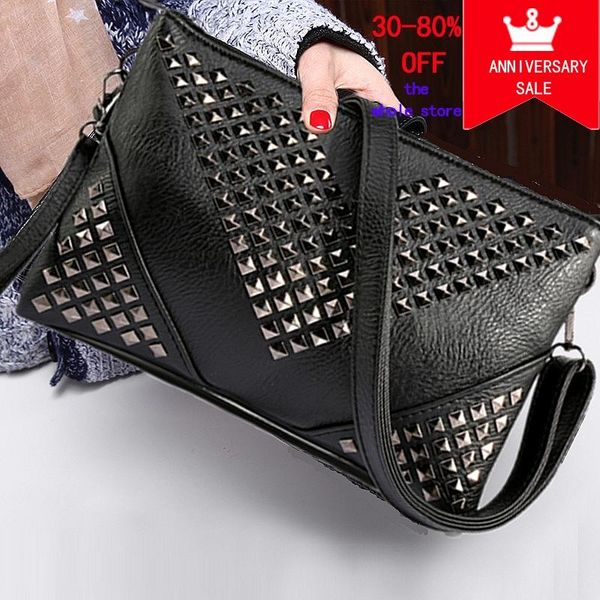 

women shoulder bags rivet crossbody bags for women purses and handbags stud day clutch leather handbags