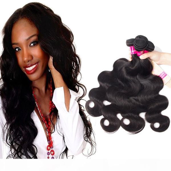 

9a brazilian human hair bundles body wave straight loose wave kinky curly deep wave unprocessed brazilian peruvian human hair extensions, Black