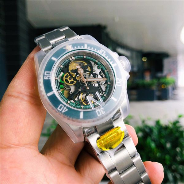 

submersible aulot mechanical movement titanium metal case 904 ceramic dial sapphire glass mirror folded buckle size 40.5 mm quartz solar, Slivery;brown