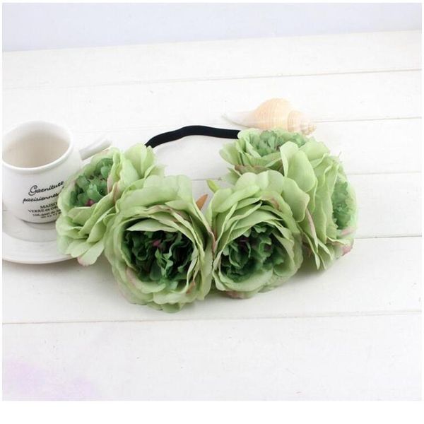

12cm big peony flower elastic hair band wedding bride flower wreath hair headdress women flowers headbands p jewelry jllrul