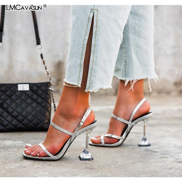 

lmcavasun 35-42 crystal thin high heels slingbacks sandals women party dress shoes ladies, Black