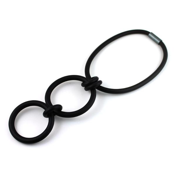 

new big circle jewelry for women black rubber necklaces pendant necklace elasticity choker jewelry gothic, Golden;silver
