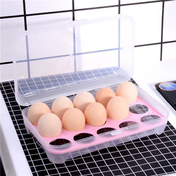 

15 grid plastic storage box egg holder egg cartons for refrigerator kitchen portable picnic carton fresh box tray1