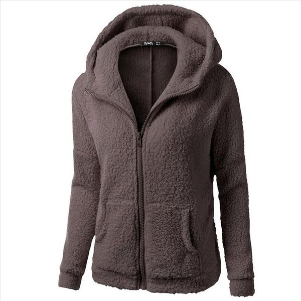 

women hoodies sweatshirts women warm fleece hooded fluffy hooded sweatshirt zipper hoodies winter jumper female casual 5, Black