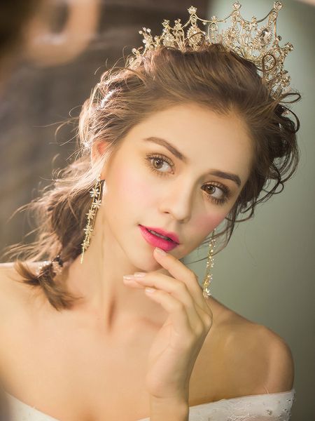 

tmdress bridal headdress crown queen fan 2020 lady 18 year old jewelry high end wedding hair accessories m, Silver