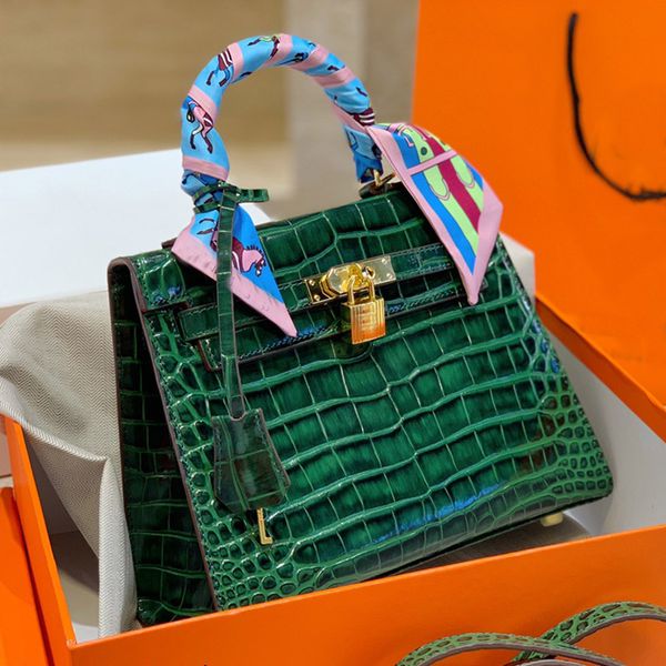 

women handbag purse alligator design leather shoulder bags ladies tote bag wallet golden lock hardware crocodile hand bags package