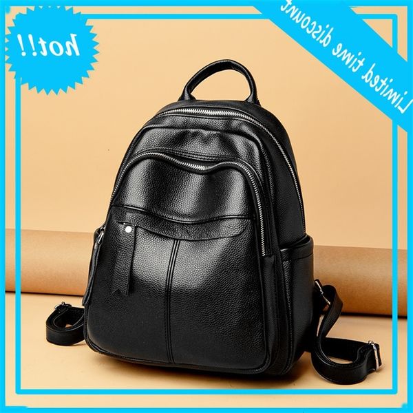 

college pu leather portable for women waterproof casual quality backpack women's effects colour wild style packbag sac