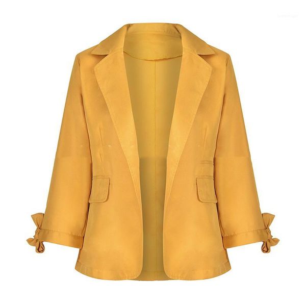 

women's jackets women 2021 jacket elegant business wear office ladies workwear casual bow coat plus size s-2xl female outwear sj5559v1, Black;brown
