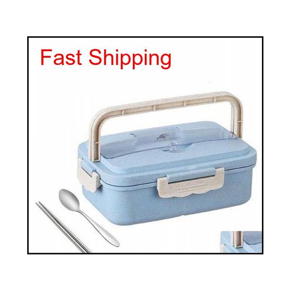 

wheat straw lunch box creative fashion microwave sealed lid tableware food container multi-functional lattice qyljzc ppshop01