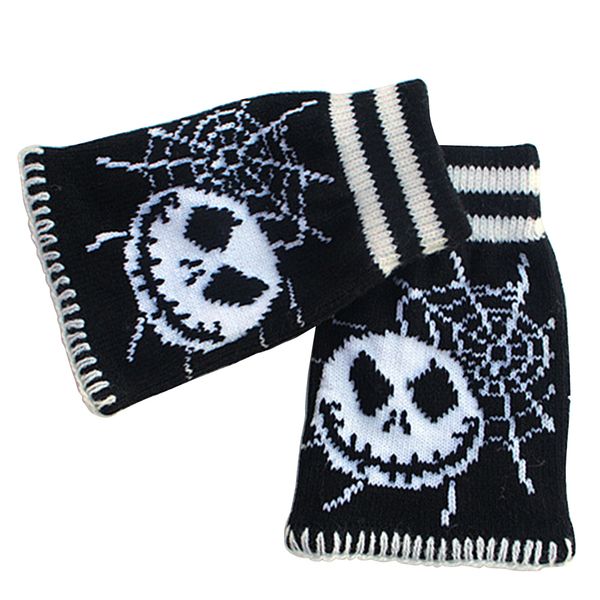 

skull half finger cute cartoon christmas jack gloves, Blue;gray