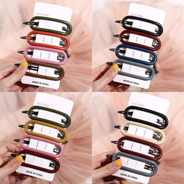 

4pcs/set fashion geometric hair clips for girls women headband hairpin barrettes hairgrip hair accessories clip jewelry, Golden;silver