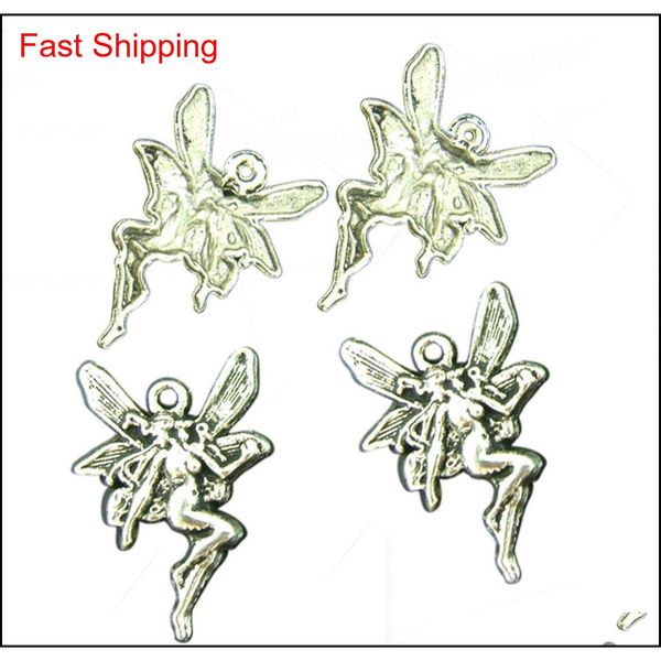 

280pcs tibetan silver mini fairy charms 21x15mm a1803 o2tur